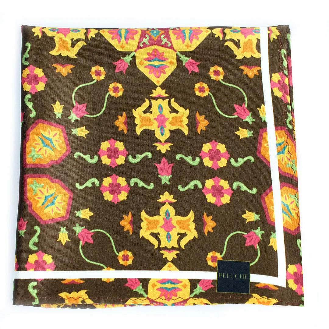 Peluche Eternal Blossom Multicolor Pocket Square for Men (14X14 inches)