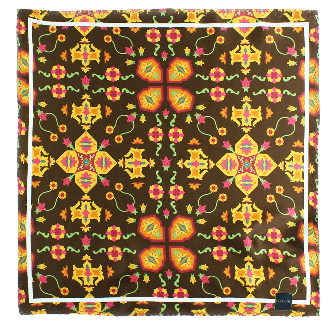 Peluche Eternal Blossom Multicolor Pocket Square for Men (14X14 inches)