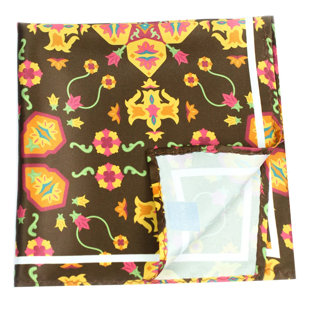 Peluche Eternal Blossom Multicolor Pocket Square for Men (14X14 inches)