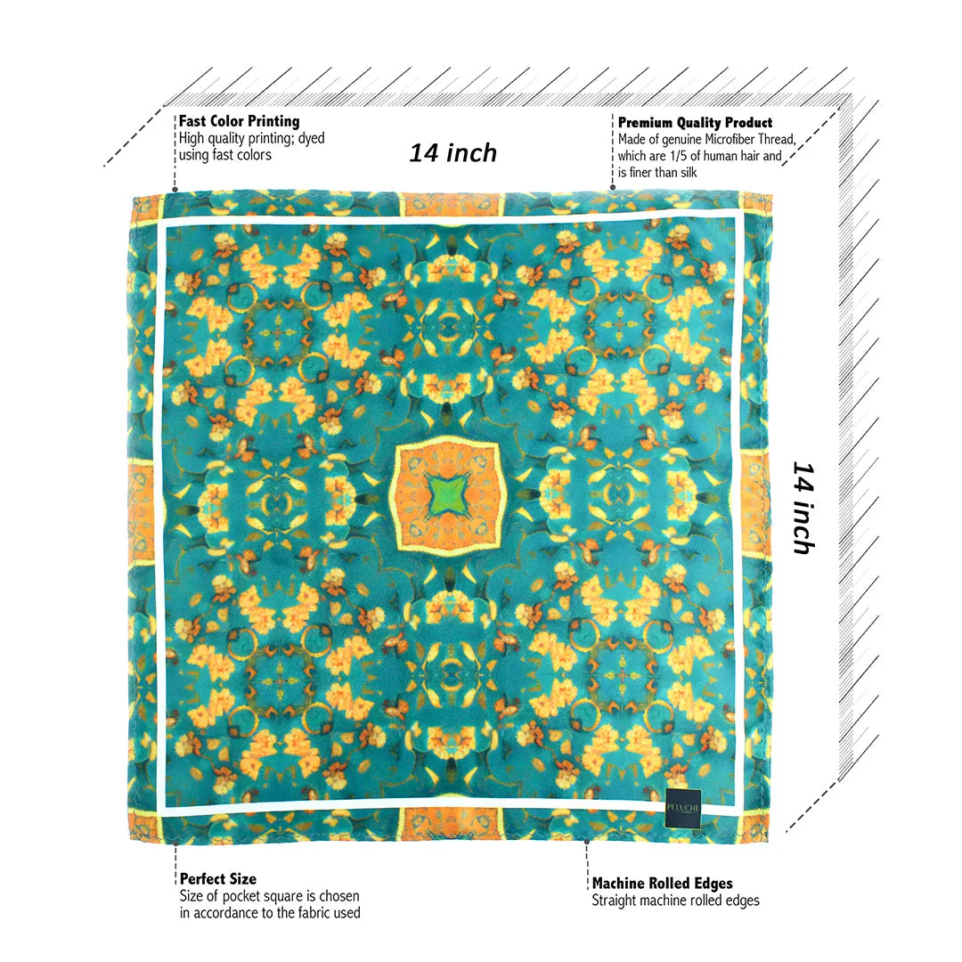 Peluche GlamourGrove Multicolor Pocket Square for Men (14X14 inches)