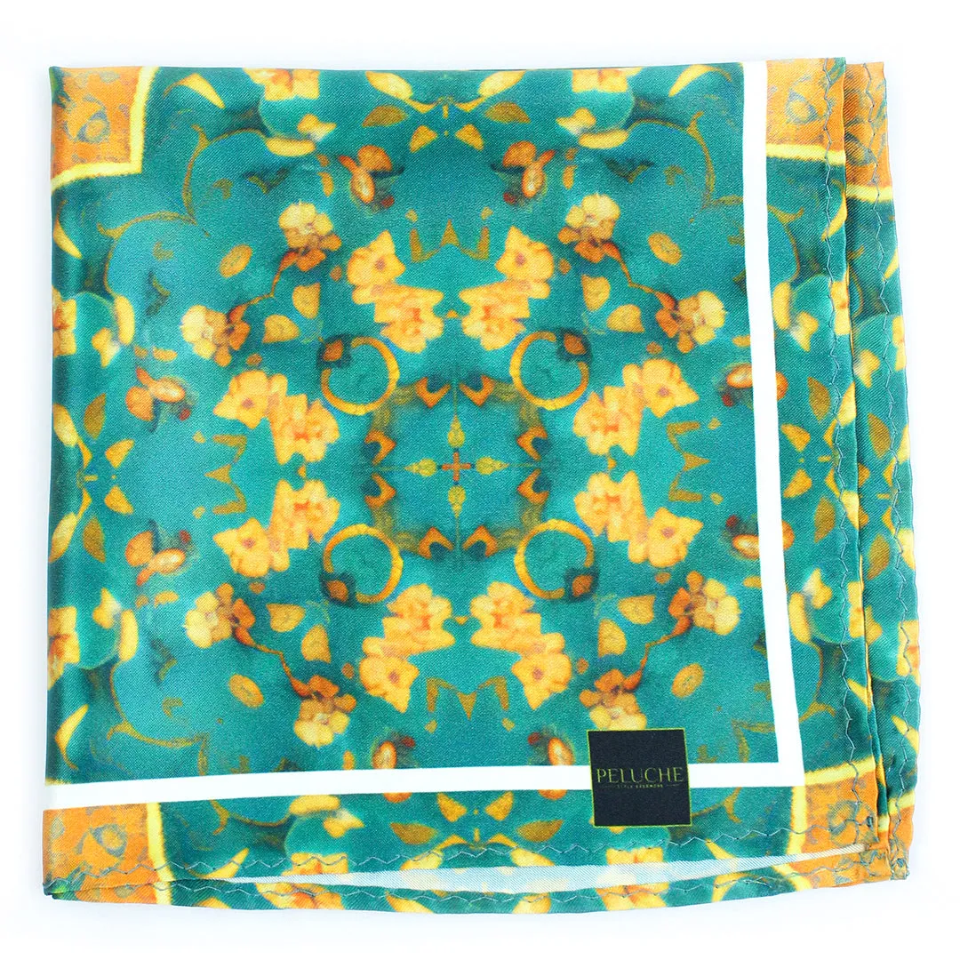 Peluche GlamourGrove Multicolor Pocket Square for Men (14X14 inches)