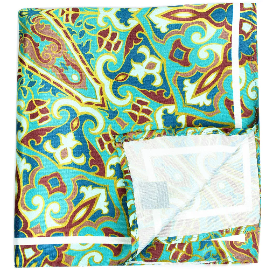 Peluche Luxury Loom  Multicolor Pocket Square for Men (14X14 inches)