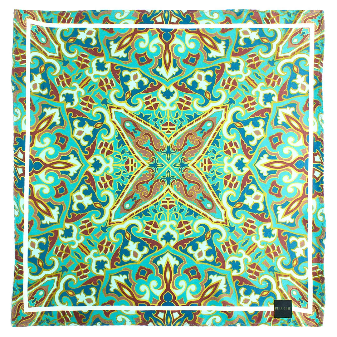 Peluche Luxury Loom  Multicolor Pocket Square for Men (14X14 inches)