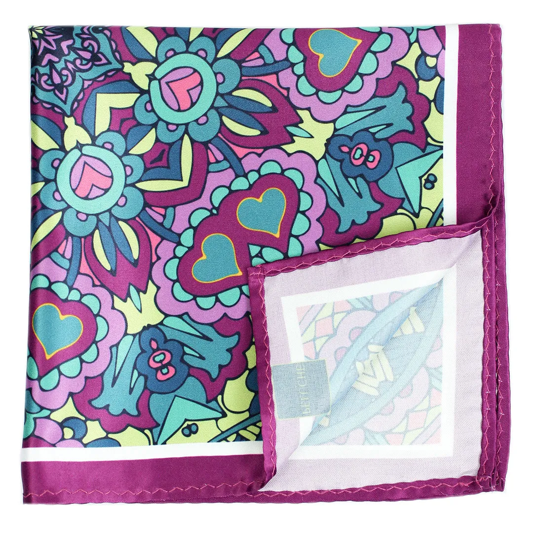 Peluche Mystic Mandala Elegance Multicolor Pocket Square for Men (14X14 inches)