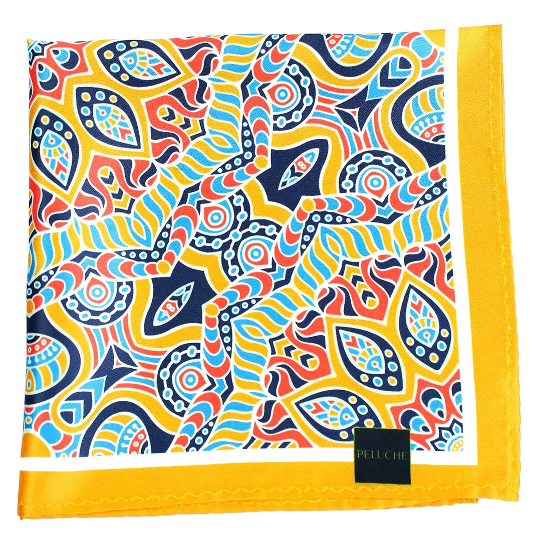 Peluche Savage Impressions Ensemble Multicolor Pocket Square for Men (14X14 inches)