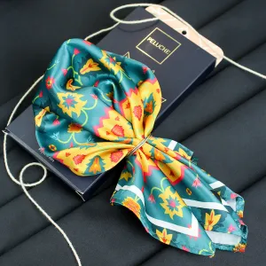 Peluche Whispering Petals Multicolor Pocket Square for Men (14X14 inches)
