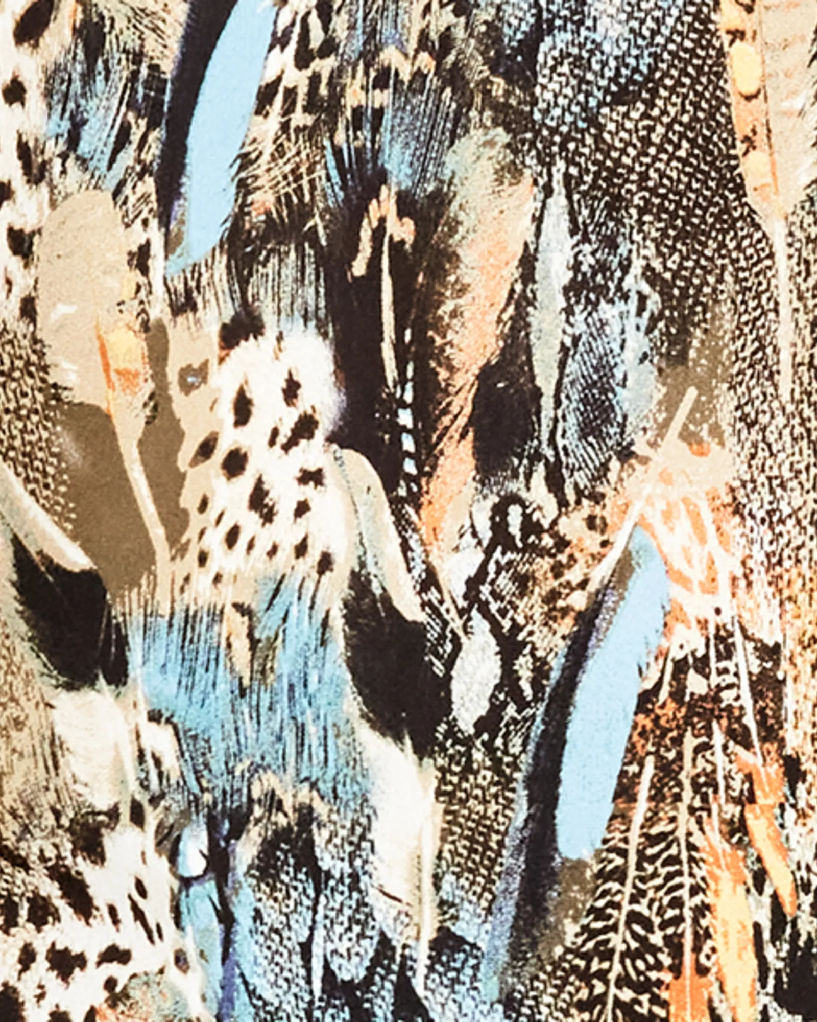 Printed Popover Blouse | Brown / Ivory