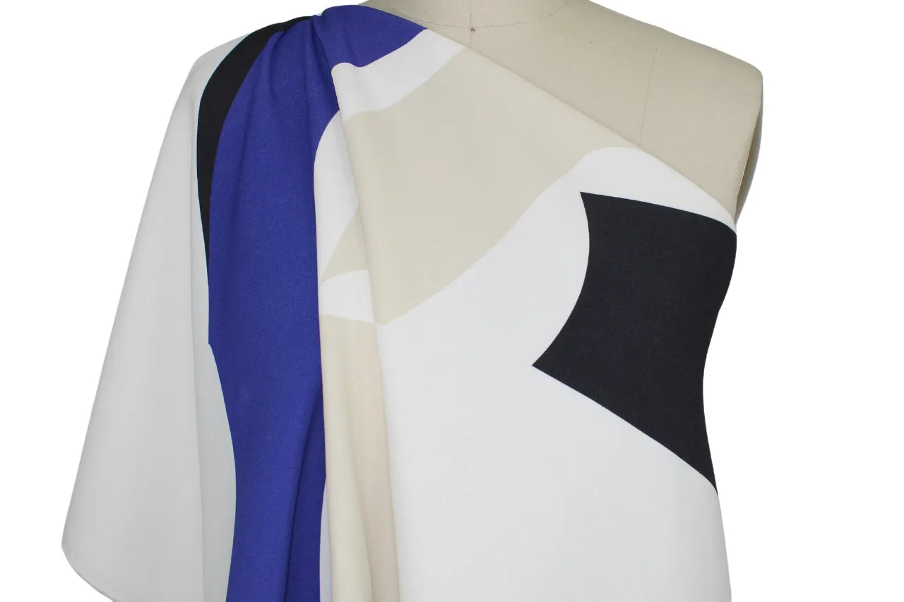 Put a Bow On It Millennium Crepe - Blue/Black/Tan on White