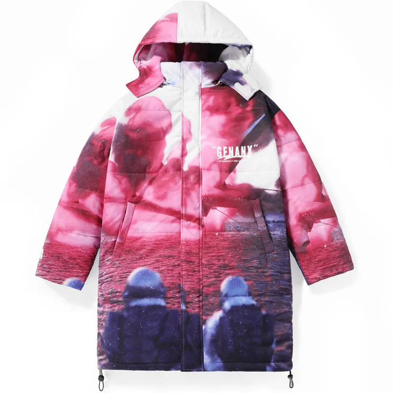 Removable Astronaut Print Padded Coat