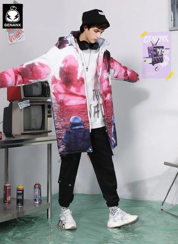 Removable Astronaut Print Padded Coat