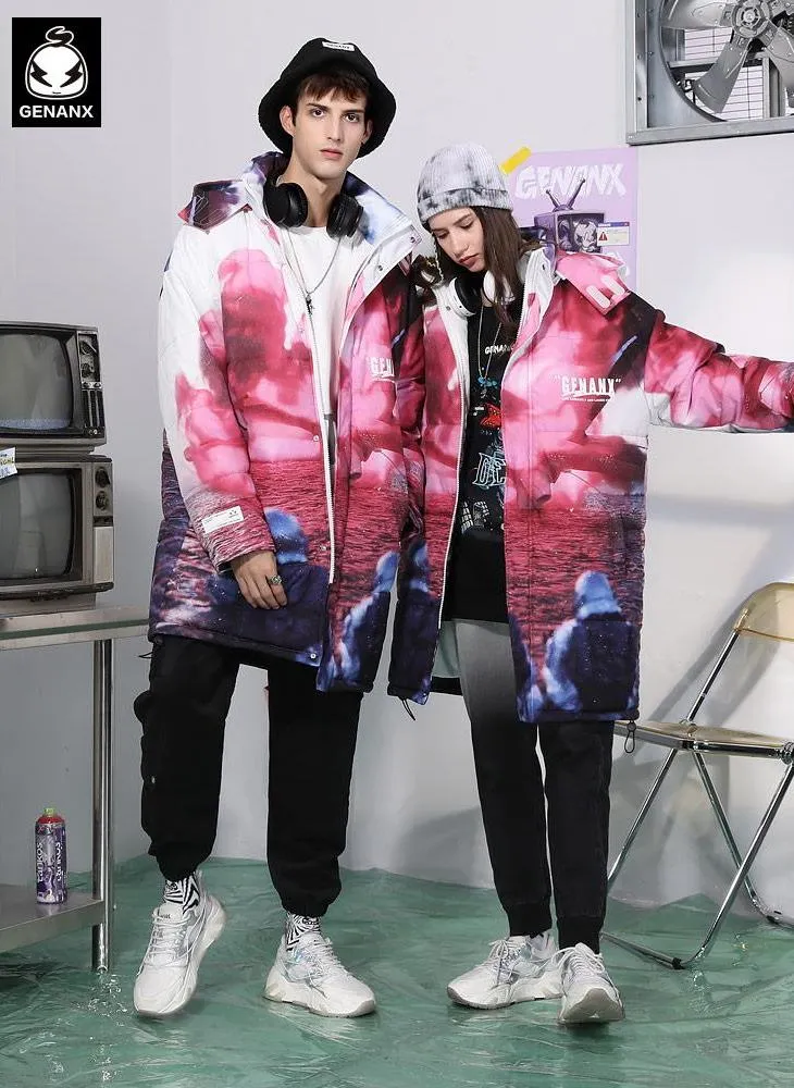 Removable Astronaut Print Padded Coat