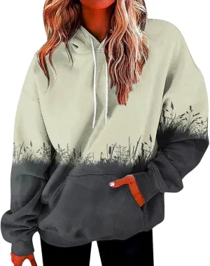 slqdgmryz Plus Size Hoodies for Women Graphic Oversized Sweatshirt Hooded Loose Fit Drawstring Y2k Hoodie with Pockets