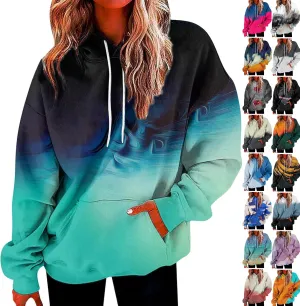 slqdgmryz Plus Size Hoodies for Women Graphic Oversized Sweatshirt Hooded Loose Fit Drawstring Y2k Hoodie with Pockets