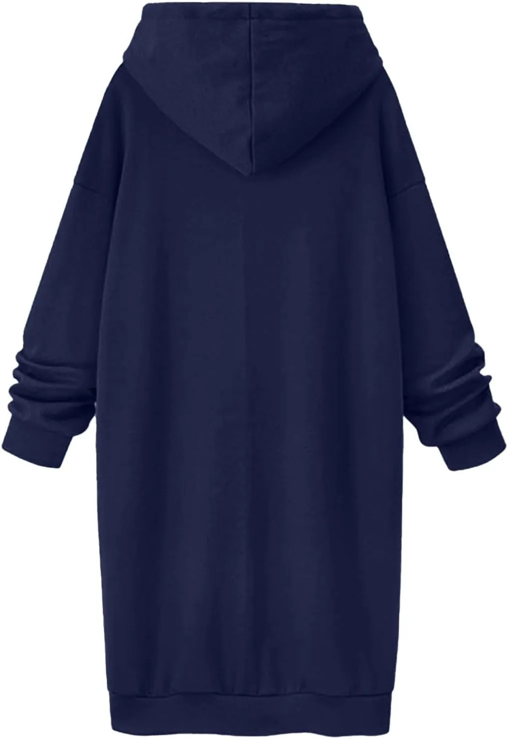 Stessotudo Oversized Long Hoodies for Women Solid Fleece Loose Fit Lounge Sweatshirts Drawstring Casual Comfy Hoodie Dress