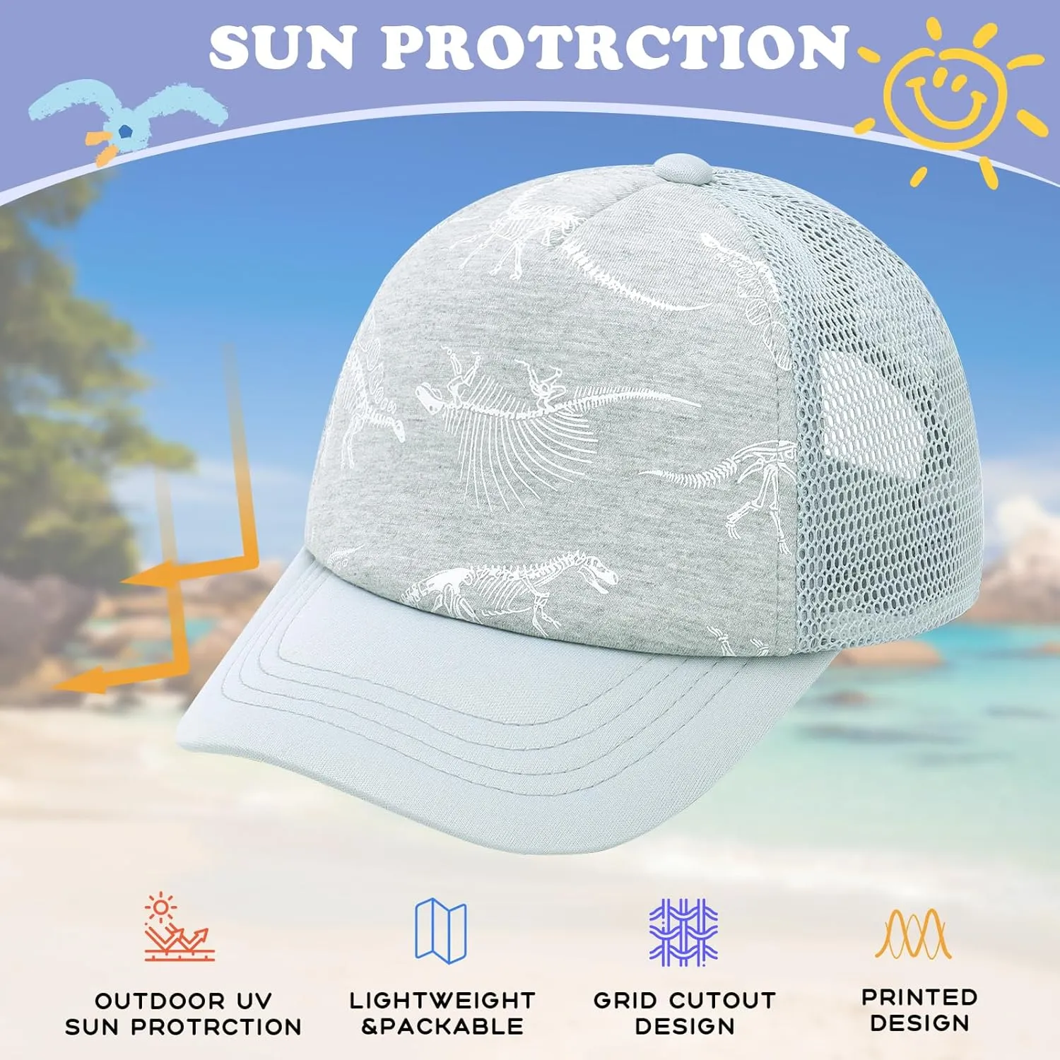 Stylish Toddler Baseball Cap and Sun Hat for Boys and Girls - Mesh and Sponge Material for Added Comfort