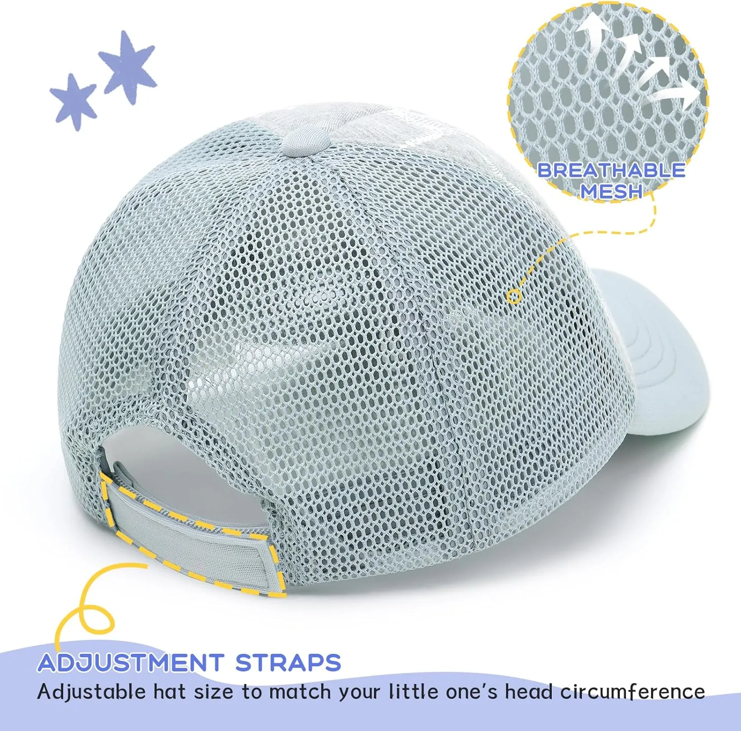 Stylish Toddler Baseball Cap and Sun Hat for Boys and Girls - Mesh and Sponge Material for Added Comfort