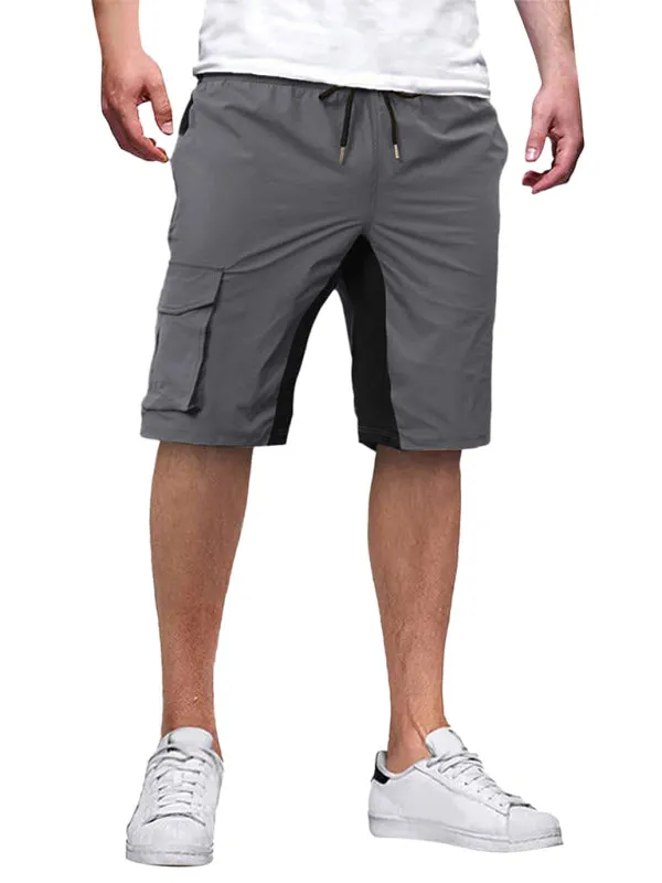 TEEK - Drawstring Color Block Casual Shorts