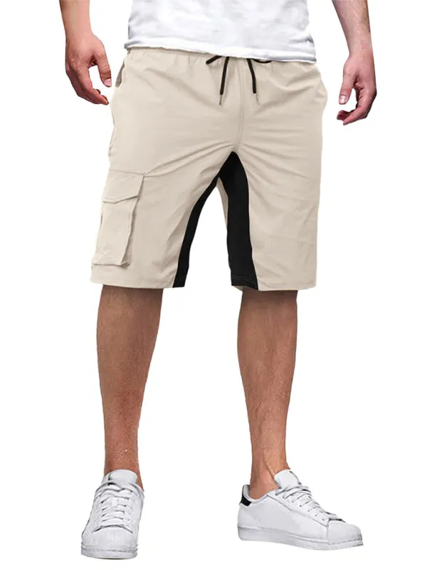 TEEK - Drawstring Color Block Casual Shorts
