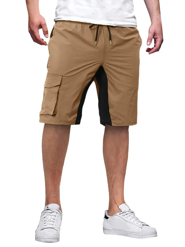 TEEK - Drawstring Color Block Casual Shorts