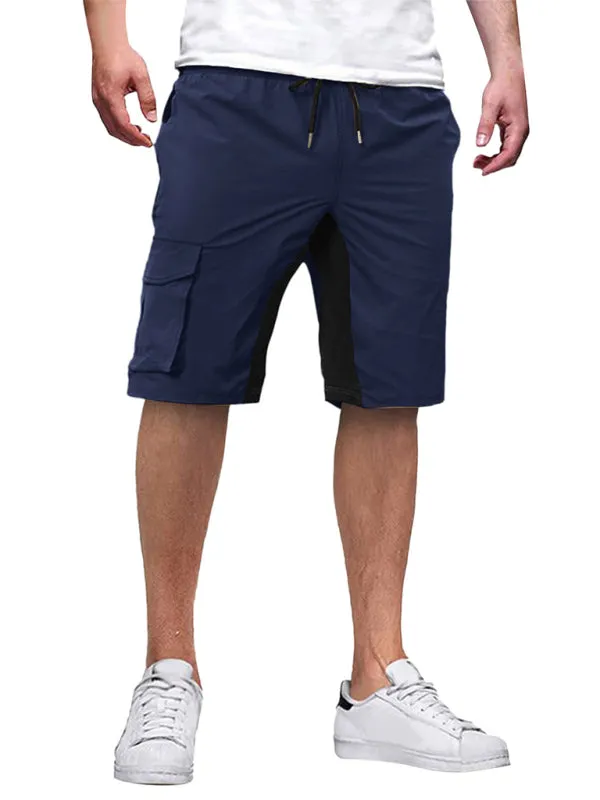 TEEK - Drawstring Color Block Casual Shorts
