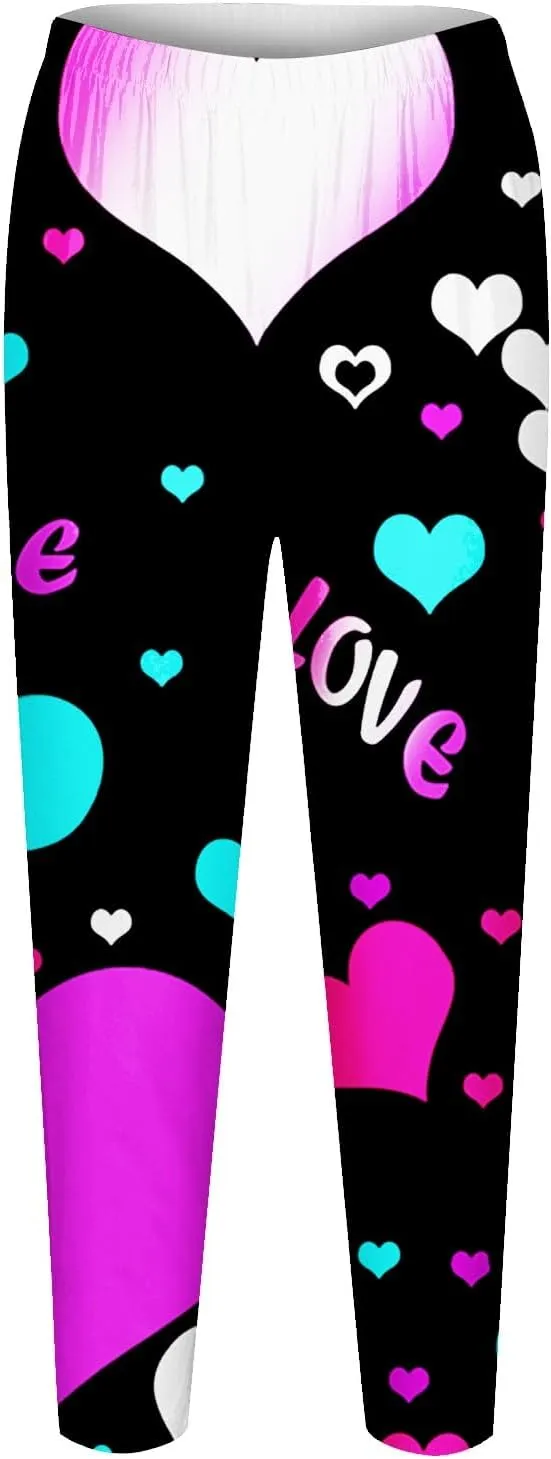 Valentines Plus Size Leggings for Women Valentine Tights Plus Size Love Heart Pattern Tights Plus Size