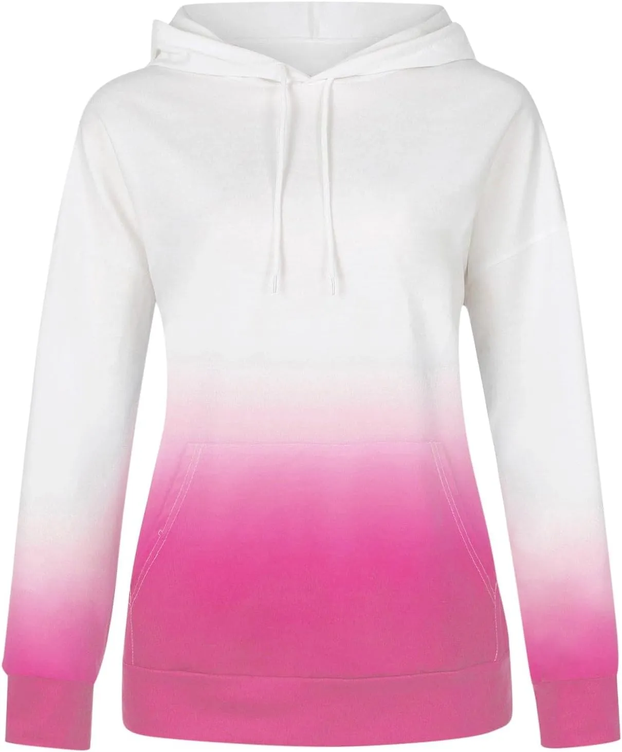 Women Casual Hoodies Tie-Dye Sweatshirt Fashion Y2k Oversized Pullover Drawstring Long Sleeve Tops Loose Fit Blouse