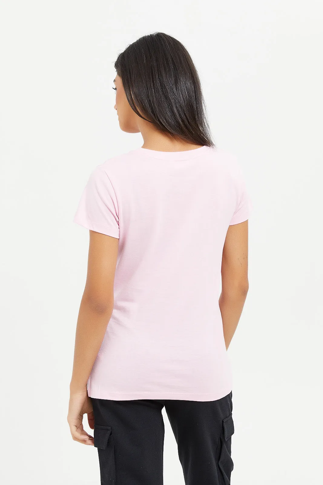 Women Pink Malibu Print T-Shirt