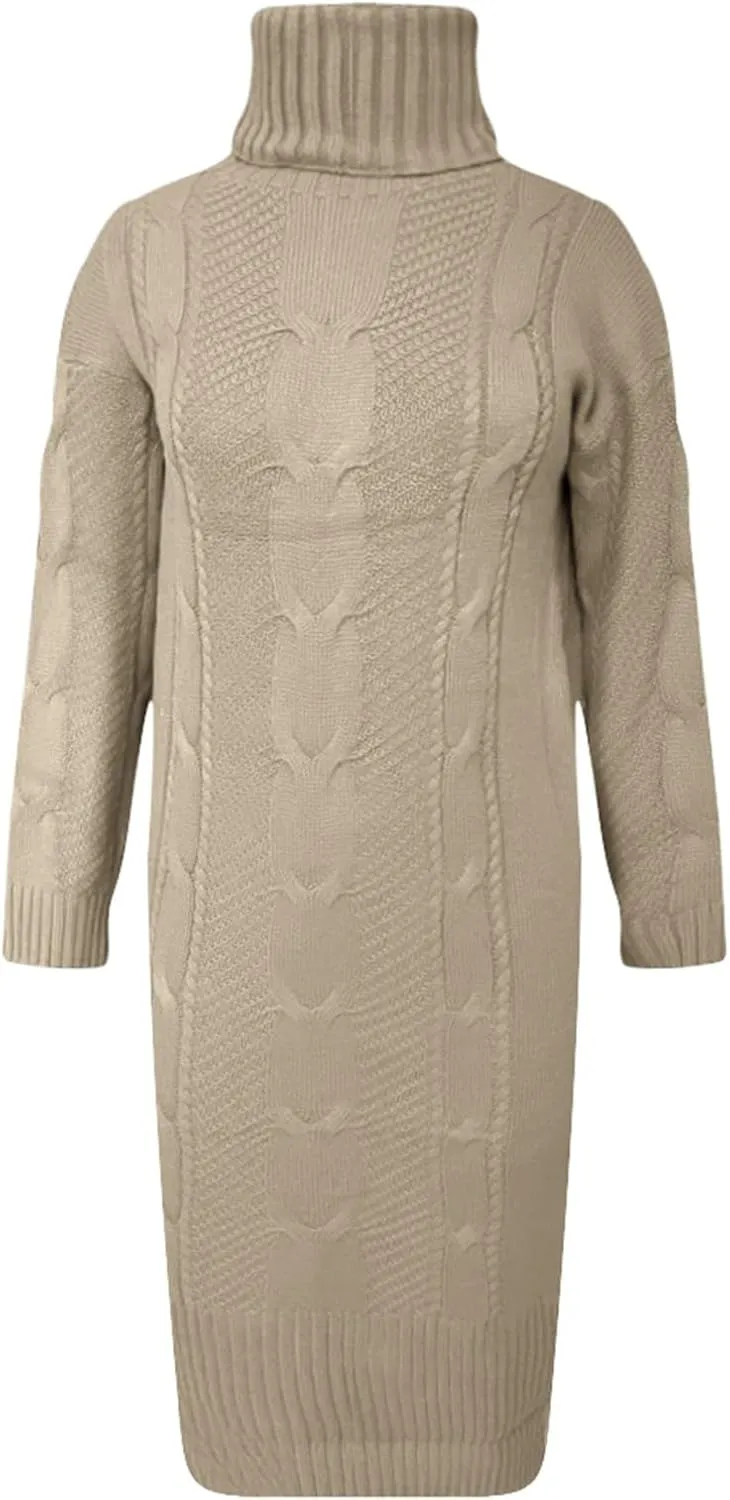 Women's Turtleneck Autumn Winter Solid Color Loose Fit Knit Sweater for Elegant Attire Oversized Shirts